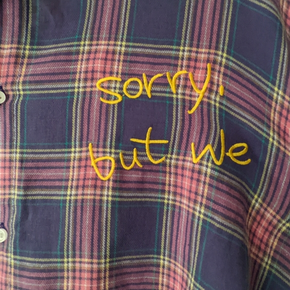 NWT B.A.T Button Up Mixed Plaid Long Sleeve Shirt - Picture 5 of 13